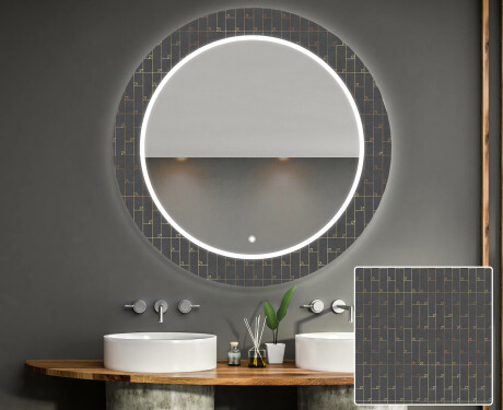 Okruglo Ukrasno Zrcalo S LED Osvjetljenjem Za Kupaonicu - Microcircuit #1
