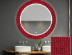 Okruglo Ukrasno Zrcalo S LED Osvjetljenjem Za Kupaonicu - Red Mosaic