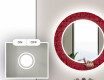 Okruglo Ukrasno Zrcalo S LED Osvjetljenjem Za Kupaonicu - Red Mosaic #4