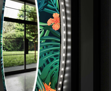 Okruglo Ukrasno Zrcalo S LED Osvjetljenjem Za Kupaonicu - Tropical #11