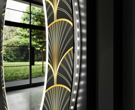 Okruglo Ukrasno Zrcalo S LED Pozadinskim Osvjetljenjem Za Predvorje - Art Deco #11