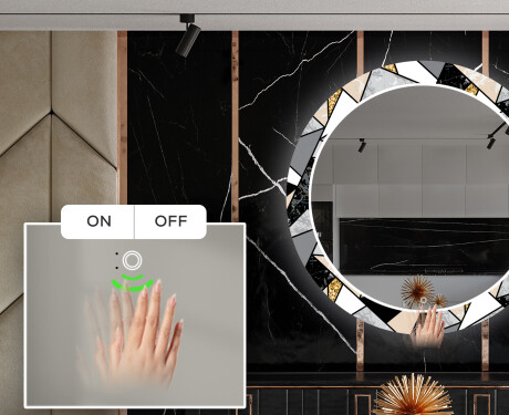 Ukrasno Zrcalo S LED Osvjetljenjem Za Blagovaonicu - Marble Pattern #5