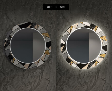 Ukrasno Zrcalo S LED Osvjetljenjem Za Blagovaonicu - Marble Pattern #7