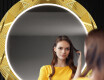 Okruglo Ukrasno Zrcalo S LED Pozadinskim Osvjetljenjem Za Predvorje - Gold Triangles #12