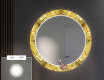 Okruglo Ukrasno Zrcalo S LED Pozadinskim Osvjetljenjem Za Predvorje - Gold Triangles #4