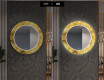 Okruglo Ukrasno Zrcalo S LED Pozadinskim Osvjetljenjem Za Predvorje - Gold Triangles #7