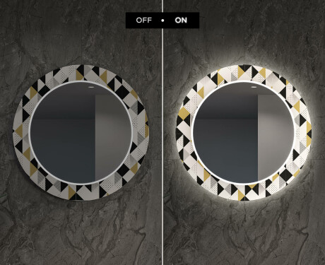 Ukrasno Zrcalo S LED Osvjetljenjem Za Blagovaonicu - Geometric Patterns #7