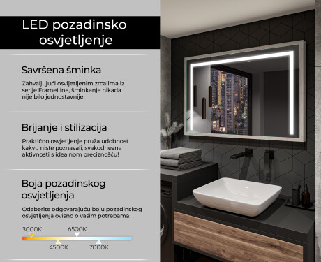 Ogledalo s LED rasvjetom i okvirom FrameLine L11 #4