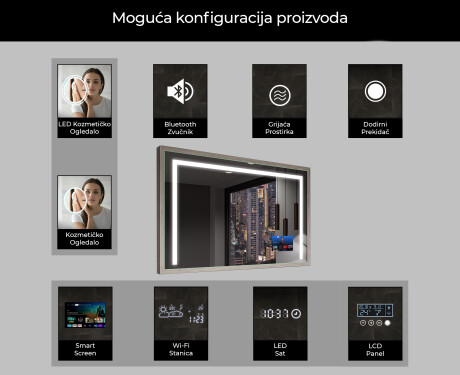 Ogledalo s LED rasvjetom i okvirom FrameLine L11 #7
