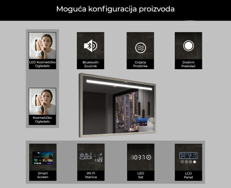 Ogledalo s LED rasvjetom i okvirom FrameLine L12 #7