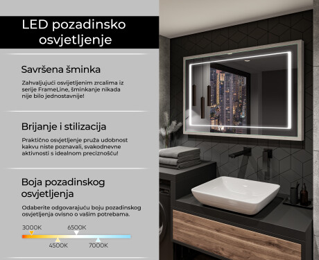 Ogledalo s LED rasvjetom i okvirom FrameLine L61 #4