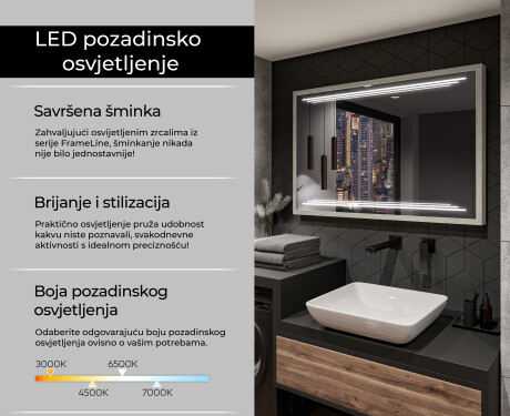 Ogledalo s LED rasvjetom i okvirom FrameLine L75 #4