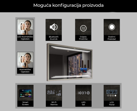 Ogledalo s LED rasvjetom i okvirom FrameLine L75 #7