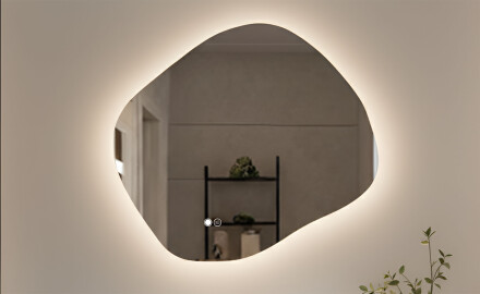 Ogledalo za kupaonicu s osvjetljenjem, dvobojno, dodirni prekidač, grijaća podloga