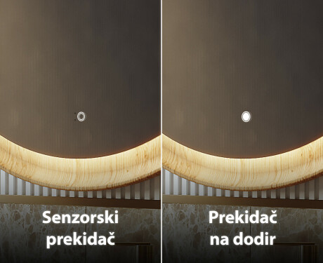 Ovalno ogledalo u okviru od hrasta s LED osvjetljenjem #8