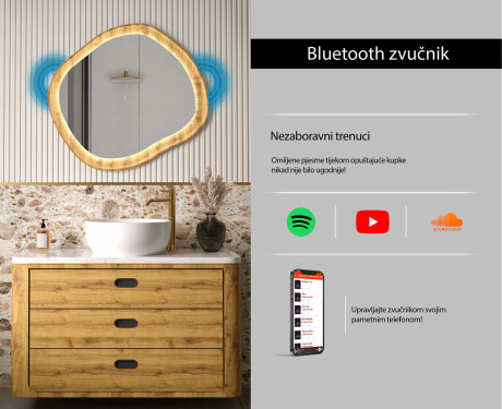 Dekorativno ogledalo u okviru od hrasta s LED osvjetljenjem #7