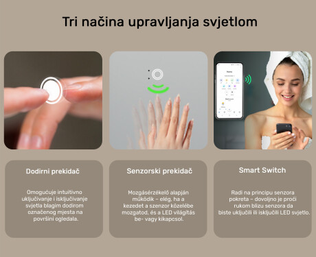 Pravokutno Smart LED Apple Ogledalo s okvirom Displine L49 #5