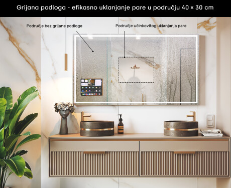 Pravokutno Smart LED Apple Ogledalo s okvirom Displine L49 #7