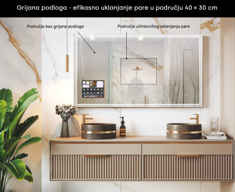 Pravokutno Smart LED Apple Ogledalo s okvirom Displine L57 #7