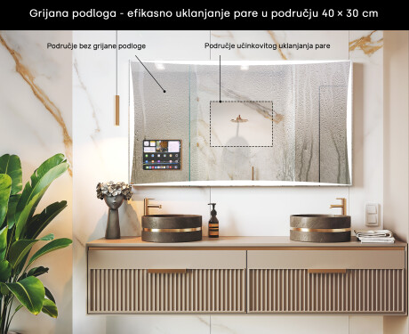 Pravokutno Smart LED Apple Ogledalo s okvirom Displine L77 #7