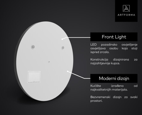 Okruglo Ogledalo s LED rasvjetom SMART L33 Apple #2