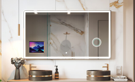 Zaobljeno Moderno LED Ogledalo s iPad Displine L146 okvirom