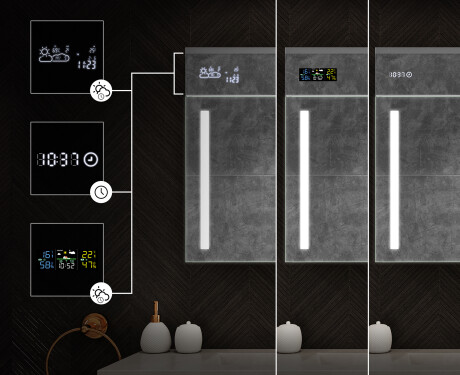 Kupaonski ormarić s LED ogledalom L02 Emily 66,5 x 72 cm u boji Oslo hrast #4