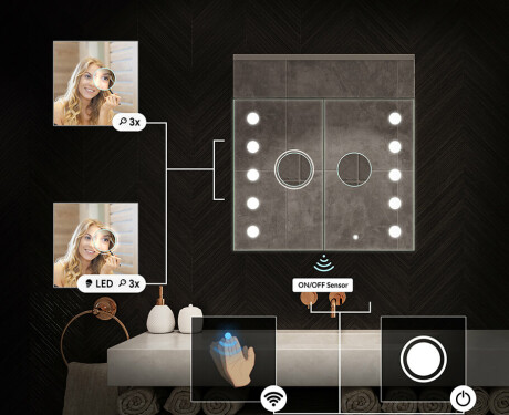 Ormarić S Led Pozadinskim Osvjetljenjem - L06 Emily 66,5 x 72cm #5