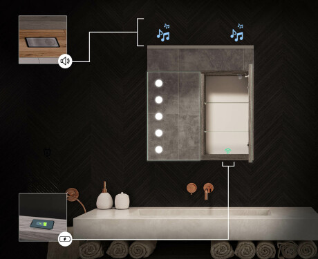 Ormarić S Led Pozadinskim Osvjetljenjem - L06 Emily 66,5 x 72cm #7