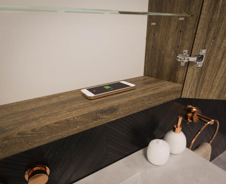 Viseći kupaonski ormarić s LED ogledalom L02 Emily 100 x 72 cm u boji San Marino #12