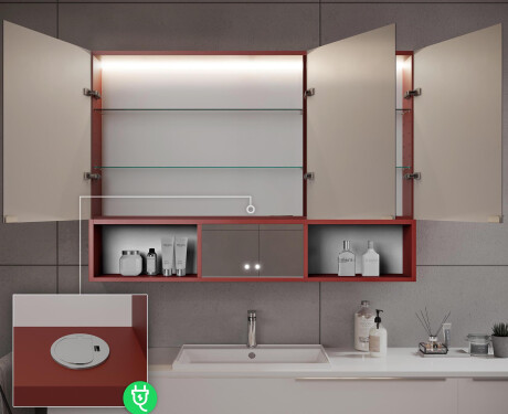 Kupaonski LED Ormarić Emma - S 3 Vratima 100 x 72cm #10