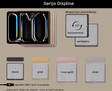 Zaobljeno Moderno LED Ogledalo s iPad Displine L141 okvirom #2