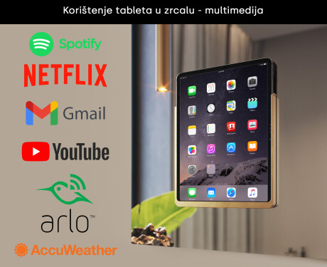 Zaobljeno Moderno LED Ogledalo s iPad Displine L141 okvirom #3