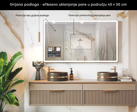 Zaobljeno Moderno LED Ogledalo s iPad Displine L141 okvirom #7
