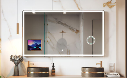 Zaobljeno Moderno LED Ogledalo s iPad Displine L141 okvirom