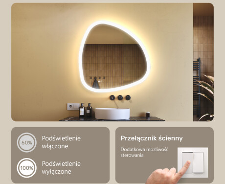 Dizajnersko LED ogledalo za kupaonicu 120x70 cm s hladnom LED bojom 7000 K, toplom LED bojom 3000 K ili neutralnom LED bojom 4500 K #5